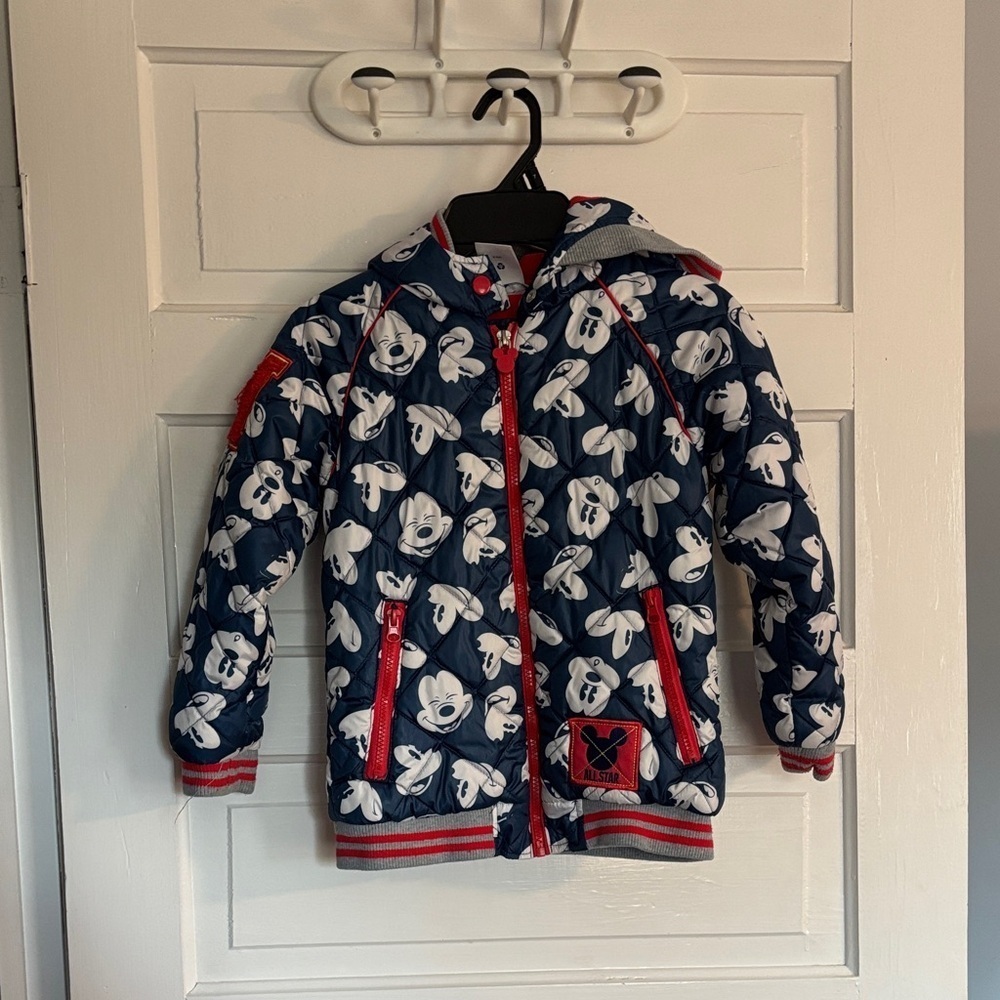 Disney Mickey Blue and Red Puffer Jacket